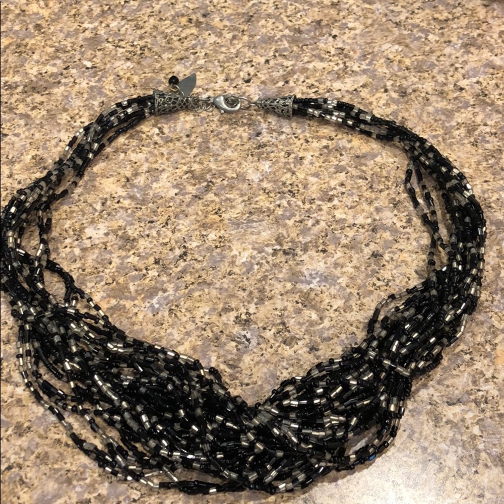 Coldwater Creek Black & Silver Necklace - Picture 5 of 8